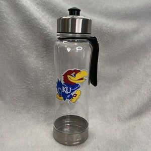 KU‎ Jayhawks Clip-On Water Bottle 16 oz Plastic Metal